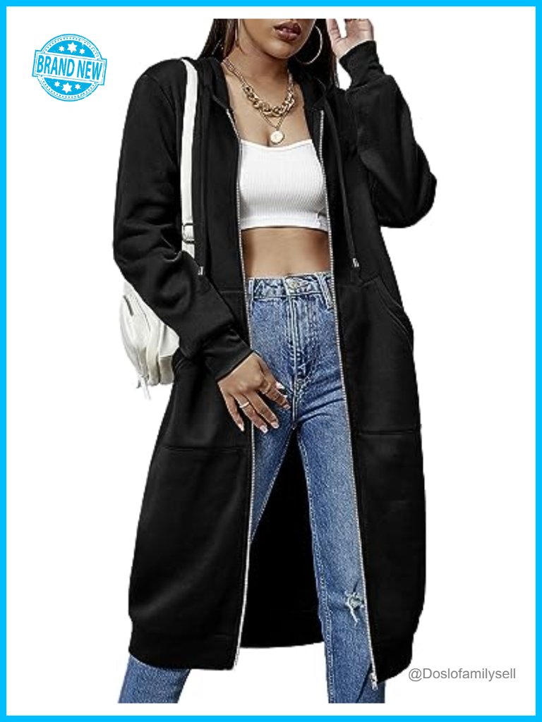 Casual Zip Up Fleece Hoodie Tunic Long Sweater Dress S-Xxxl